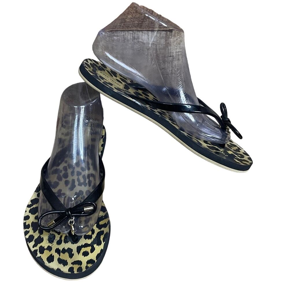 Kate Spade New York Nova Leopard Print Flip Flops Rubber Sandals Size Large 9 10